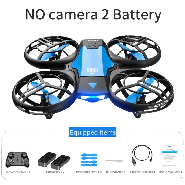 2021 NEW Quadcopter V8 drone 4k profesional 1080P 480P HD Camera WiFi Fpv Air Pressure Altitude Hold Black RC Drone Toy no camera Blue 2B
