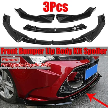 

3Pieces Car Front Bumper Lip Splitter Body Kit Spoiler Diffuser Cover Trim Deflector Lips Protector For Toyota Corolla 2019