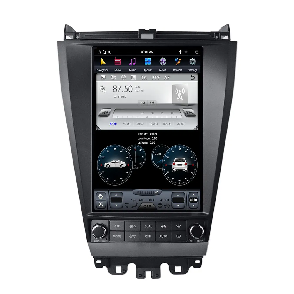 4G 64G PX6 Android 9,0 автомобильный Радио Tesla вертикальный экран для Honda Accord 7 Аудио плеер In-dash Carplay gps навигация