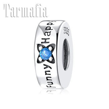 

Butterfly Blue CZ 925 Sterling Silver happy and funny Stopper bead Fit Original European Charm Bracelet Jewelry making for Women