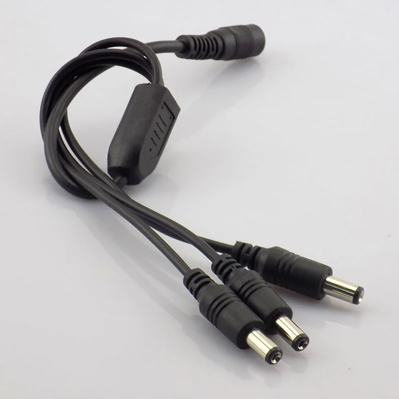 

50pcs 2.1*5.5mm 1 Female to 3way Male Splitter Extension cord Cable for CCTV Camera Accessories DC Power Supply 12V Pigtail