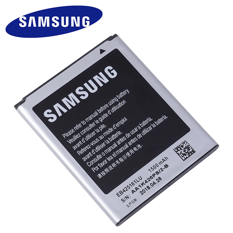Оригинальный аккумулятор Samsung EB425161LU 1500 мАч для Galaxy S Duos S7562 S7566 S7568 i8160 S7582 S7560 S7580 i8190
