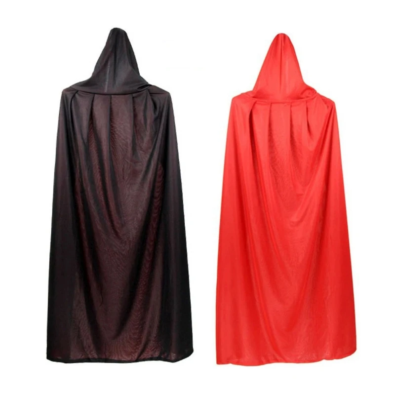 Плащ на Хэллоуин для взрослых детей Двусторонний черный и красный плащ с
