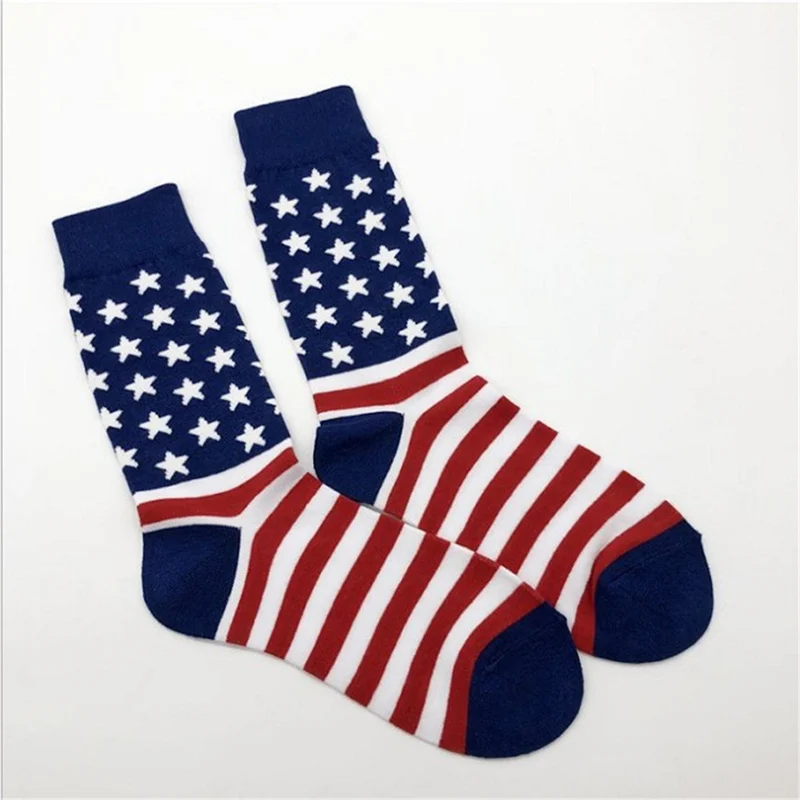 Забавные мужские креативные хлопковые носки Trump,, с американским национальным флагом и звездами в полоску для счастливых пар - Цвет: 16