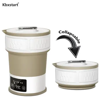 

Kbxstart Folding Kettle Electric Portable Travel Kettle 100V-220V Adjustable Voltage Infant Edible Silica Gel Material