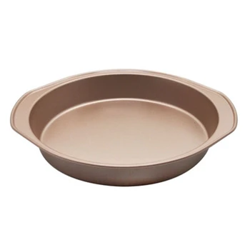 

Golden Thickened 9-Inch Round Pizza Baking Tray Non-Stick Coating Thickened Cake Mold