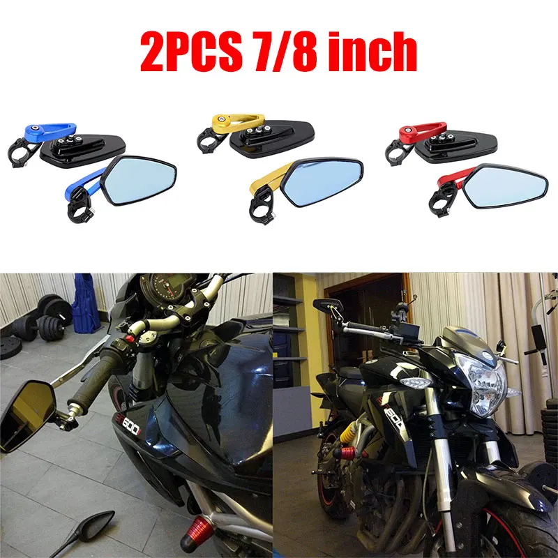 8/10 дюймов мотоцикл зеркало заднего вида Ручка Бар Конец для Honda CB CBR 600 F3 F4 F4I RR Ninja ZX 10R Катана аксессуары для мотоциклов