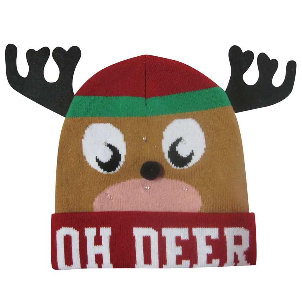 Шапка "Счастливого Рождества", светодиодный Рождественская шапочка, некрасивый Рождественский свитер, Рождественская шапка, шапочка, вязаная шапка, вязаная шапка для детей, взрослых@ PYS