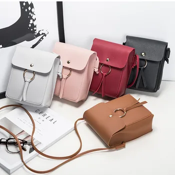

2020 summer new female bag round buckle decoration casual small square bag shoulder messenger bag small bag handbag
