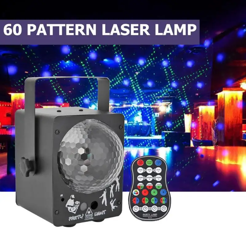 

Laser Projector LED Stage Light Sound Activated Disco Lighting Ball Lamp