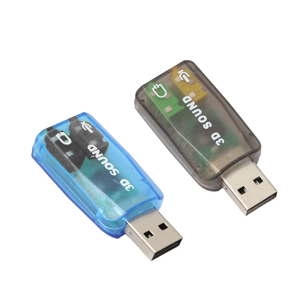 Audio Adapter 3D External Sound Card  5.1 USB To 3.5mm mic headphone Jack Headse 