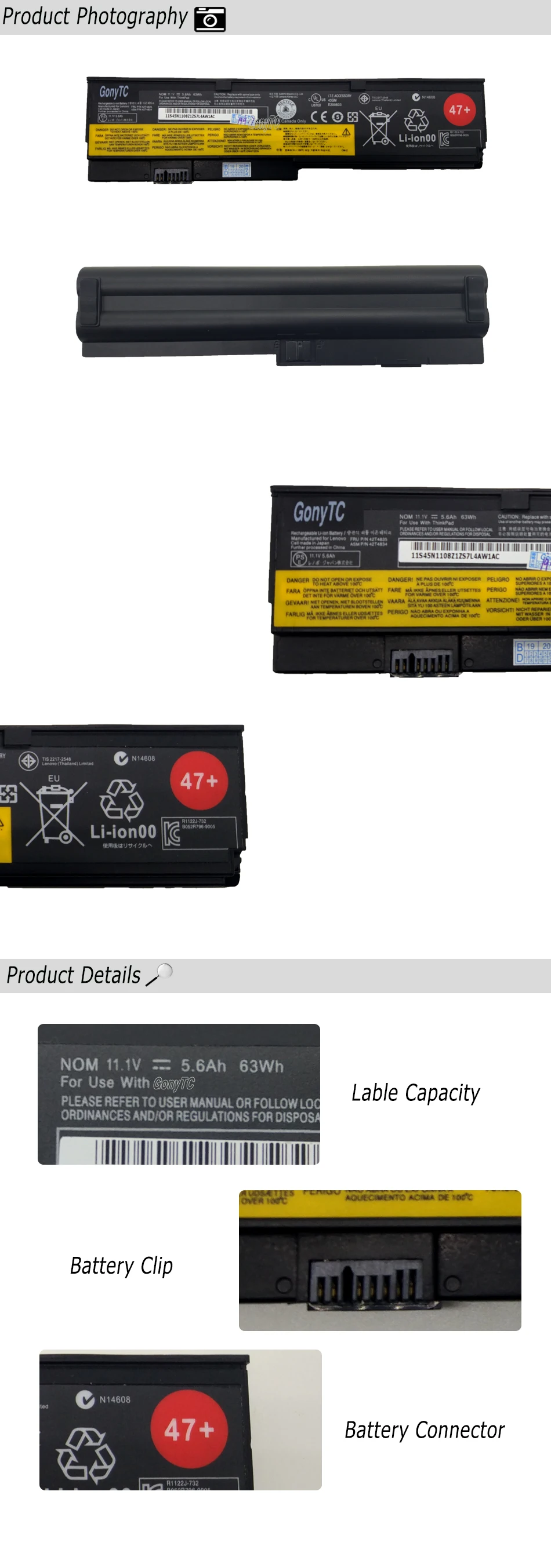 GONYTC 42t4835 ноутбук Батарея для lenovo ThinkPad X200 X200S X201 X201S X201I 45N1171 42T4834 63wh 5.8ah