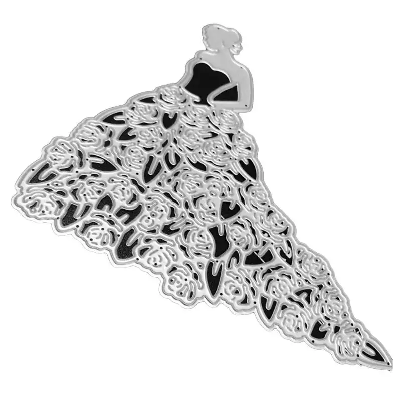 

2020 New Rose Dress Cutting Dies Stencil Scrapbooking DIY Album Stamp Paper Art Decor