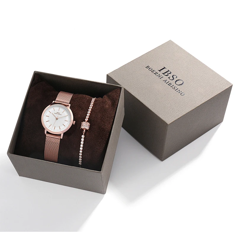 Minimalist Women's Fashion Ultra Thin Watches Bracelet Set Simple women Business Stainless Steel Mesh Belt Quartz Watch