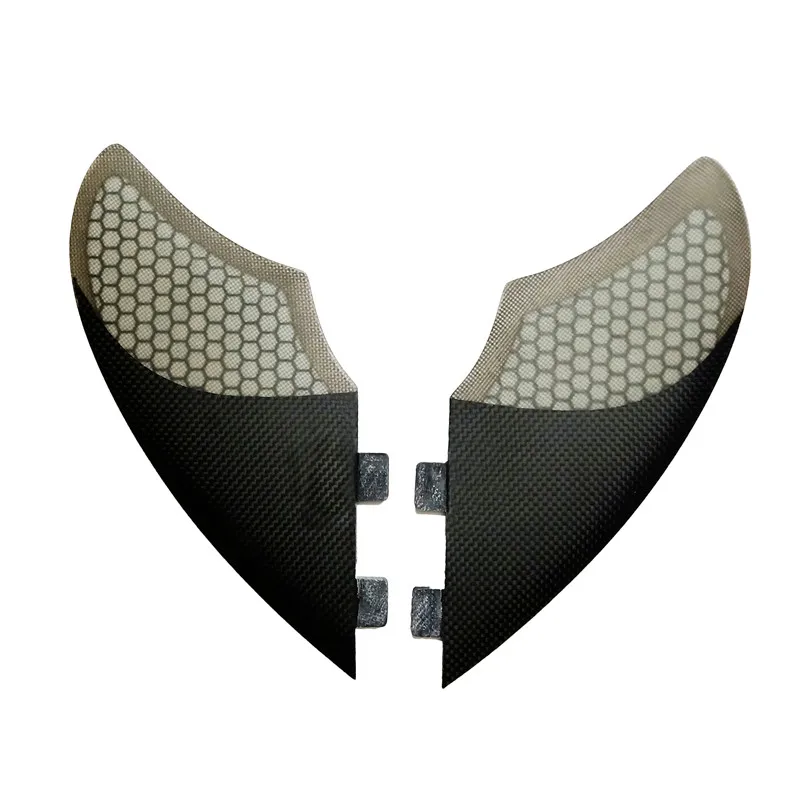 Дизайн Килевой плавник FCS двойной Плавник Набор для серфинга углеродное волокно для серфинга плавники FK 2 шт. в комплекте углеродное стекловолокно, мед гребень доска для серфинга - Цвет: Темно-серый