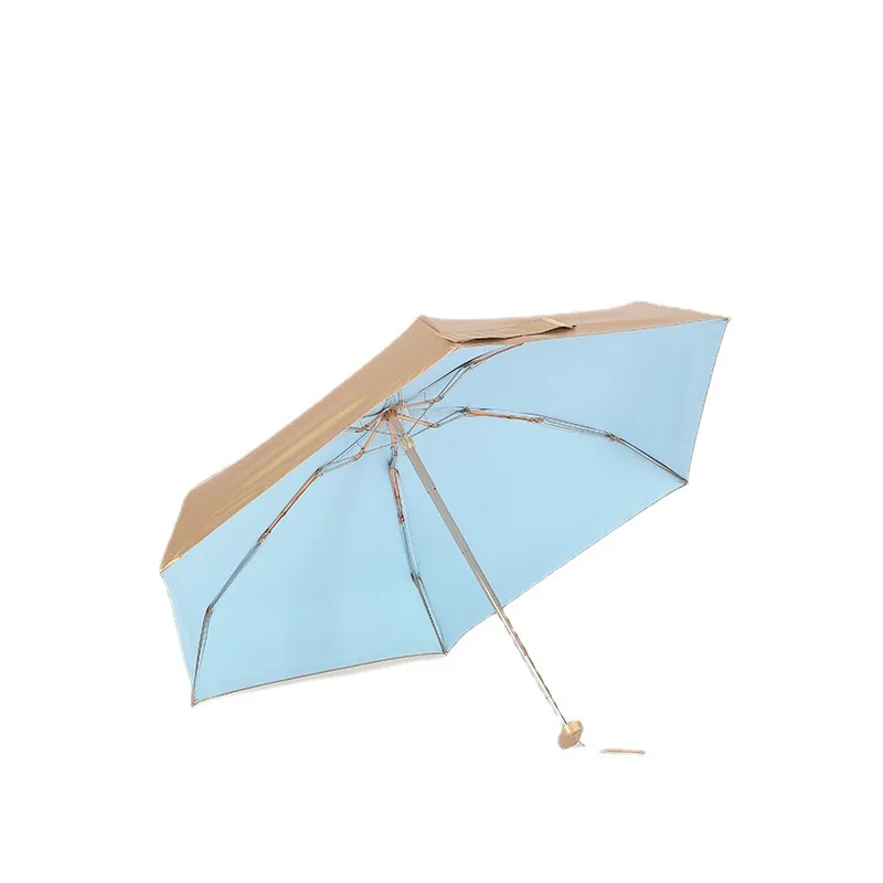 

Mini Pocket Small Umbrella Anti Uv Sun Rain Five Folding Portable Umbrella Waterpoof Outdoor Sunny Umbrellas Parasols Ambrella B