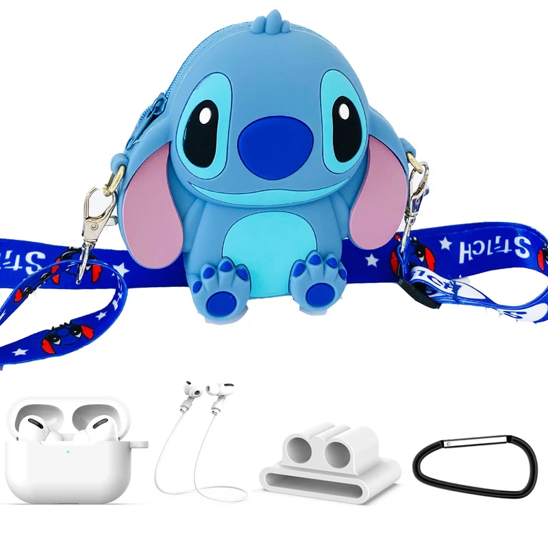ディズニー漫画3dロリステッチシリコーン小財布ソフトスリムアニメイヤホン保護ケースairpods 2プロ6ピース セット Action Figures Aliexpress