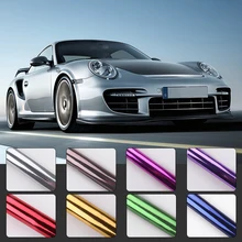 Car Chrome Mirror Vinyl Film Wrapping Car Styling PVC Sticker Decal Motorcycle Car Wrapping 30x100cm jumbo blue camouflage vinyl wrapping film elite blue camo car vinyl roll bubble free for vehicle decal size 1 50 30m