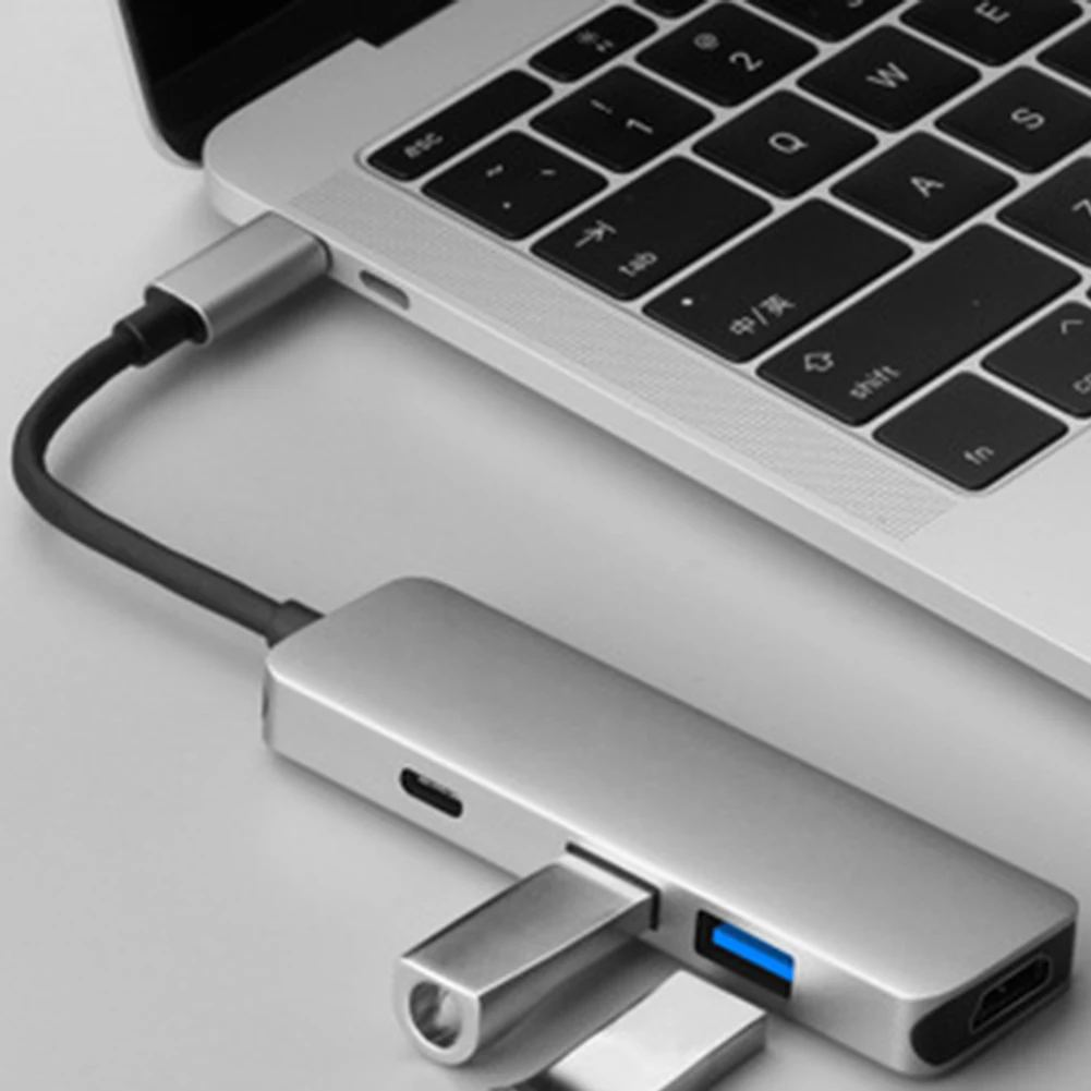 Usb-хаб UBS C к многофункциональному USB 3,0 HDMI док-станция адаптер для MacBookPro Аксессуары Тип C 3,1 разветвитель 3 USB порта концентратор C 4KHDMI