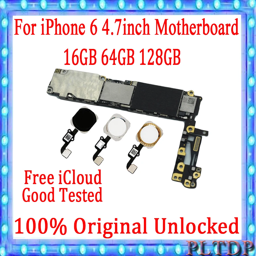 Полностью разблокированная материнская плата для iPhone 6 с/без Touch ID оригинальная 16