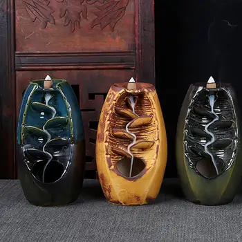 

Antique Backflow Incense Burner Waterfall Incense Holder Home Decor Aromatherapy Ornament Buddhist Supplies