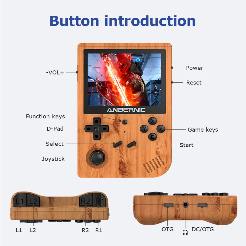 New RG351V Retro Handheld Game Console Uses The 351 EIEC System Suitable For PS1/PSP/N64 Emulators Built-in 50000+ Classic Games