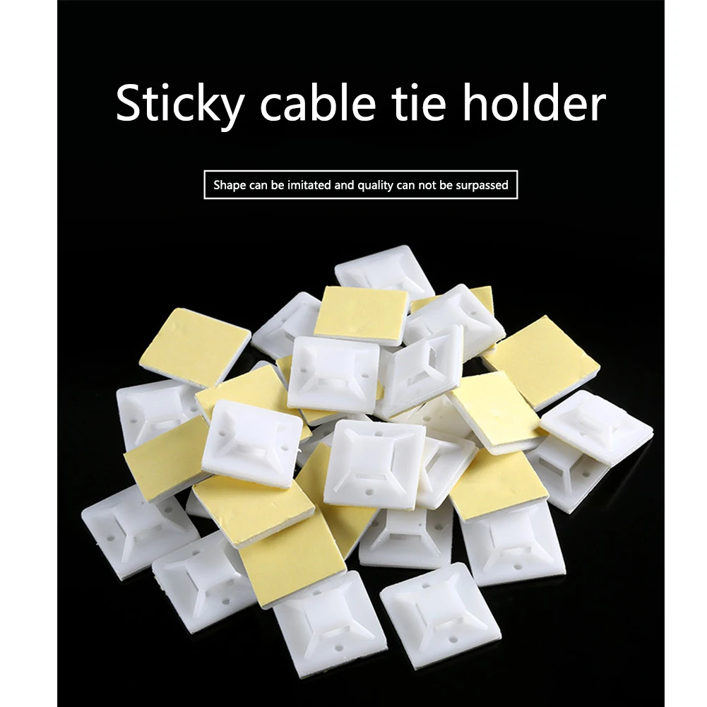 Зажим для проводов, держатель для крепления на кабельные стяжки, квадраты, клейкий монтаж, для дома, фиксированный, многоцелевой, профессиональный органайзер, практичное управление