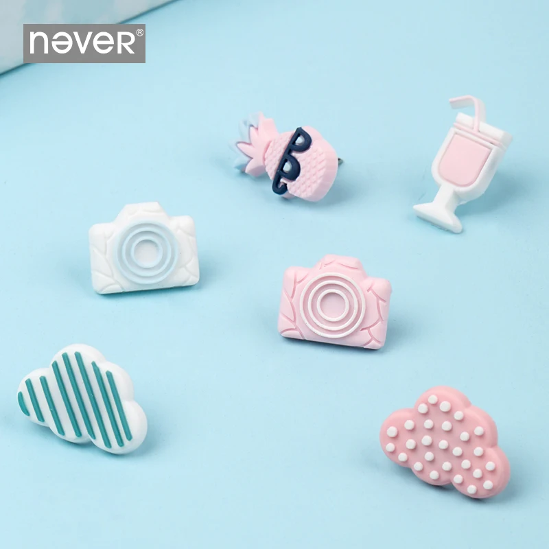 Never Unicorn Macaron color Thumbtack ПВХ Симпатичные штифты для пробки милые каваи для дома или офиса, декоративные штифты подарочные канцелярские принадлежности