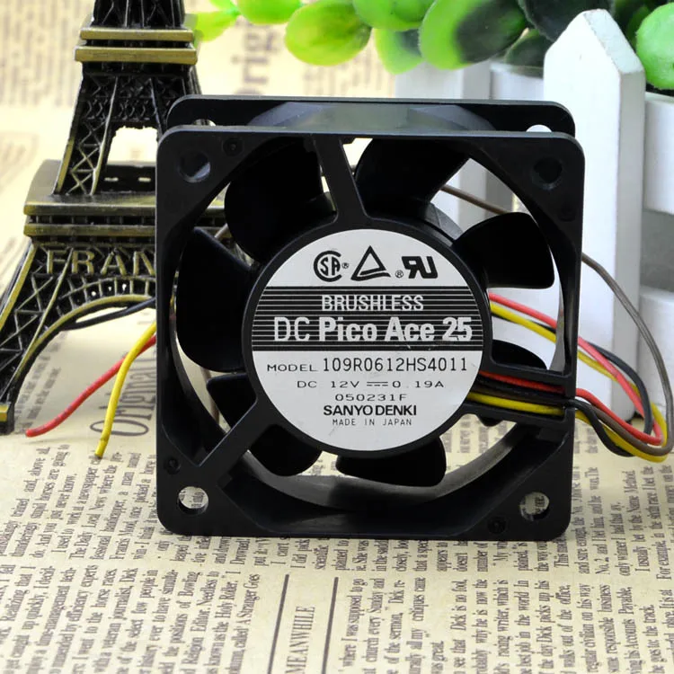 Для Sanyo 109R0612 HS 4011 12V 0.19A 6 см 6025 60*60*25 3-Провода кулер вентилятор