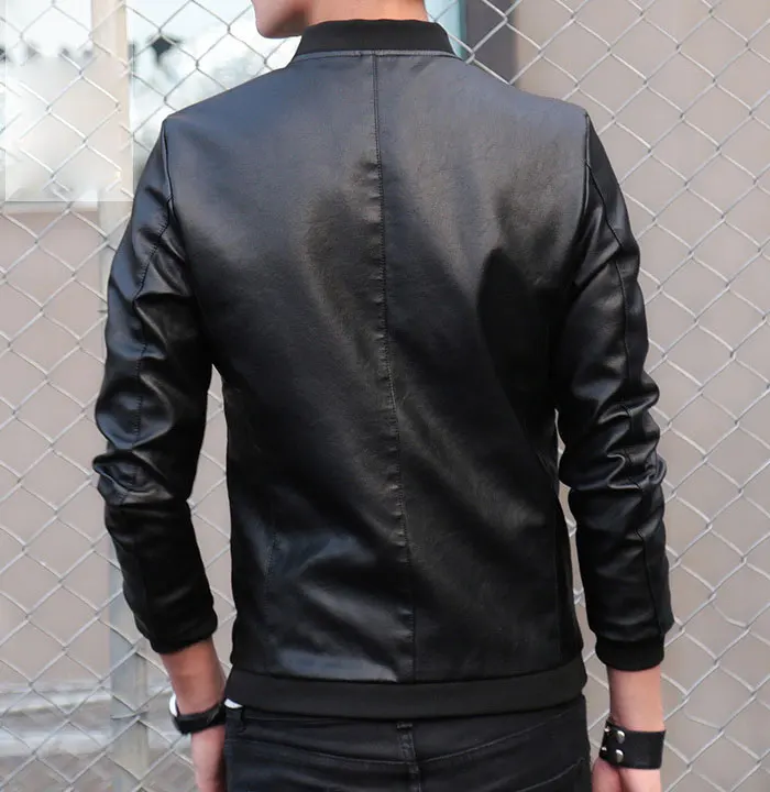 Осень-зима Для мужчин, кожаные пальто куртка в Корейском стиле Slim Fit Кожаные куртки модная повседневная верхняя одежда для детей детская одежда в стиле