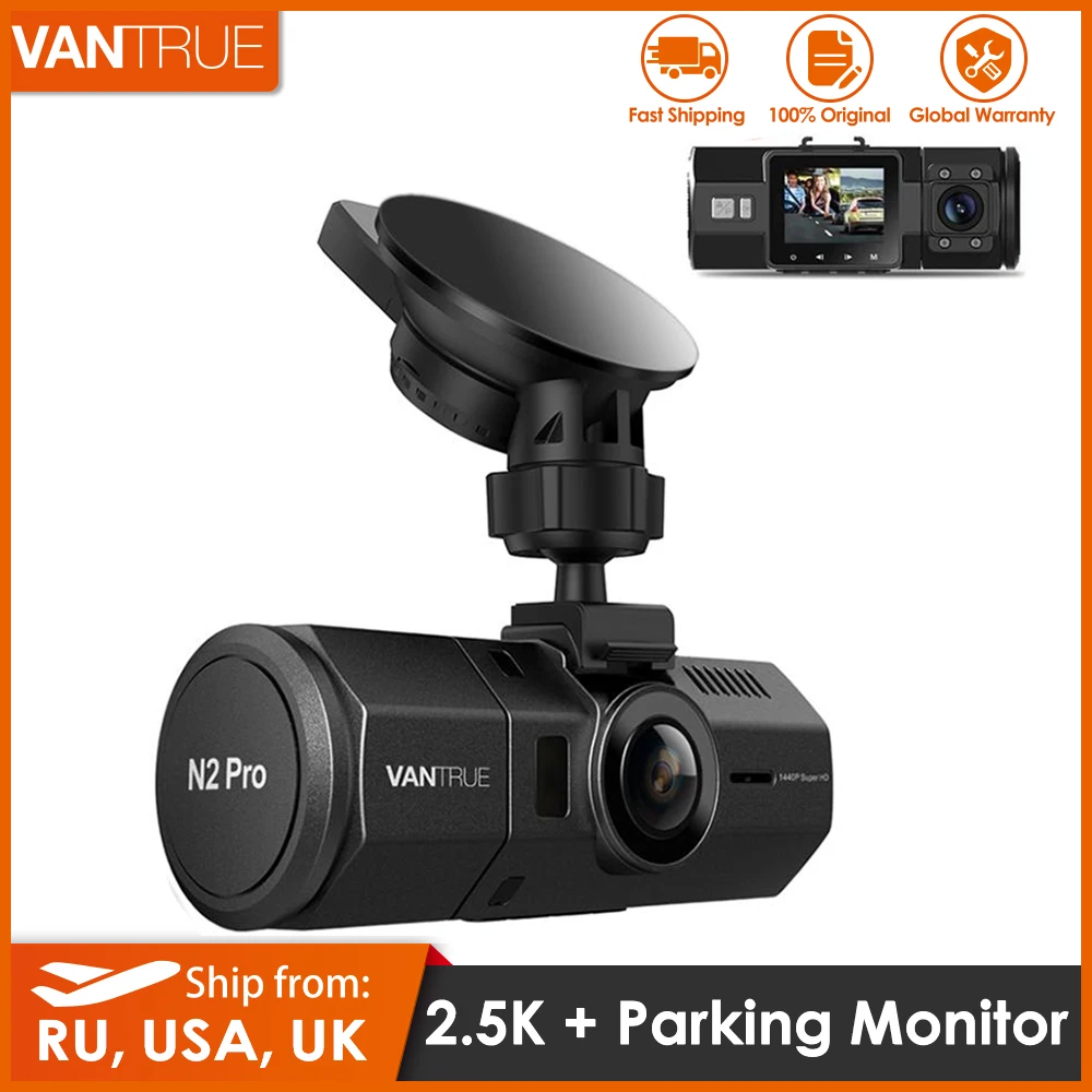 Vantrue N2 Pro Dash Camera 1440P видеорегистратор с двумя каютами 1080P Автомобильный ИК ночное