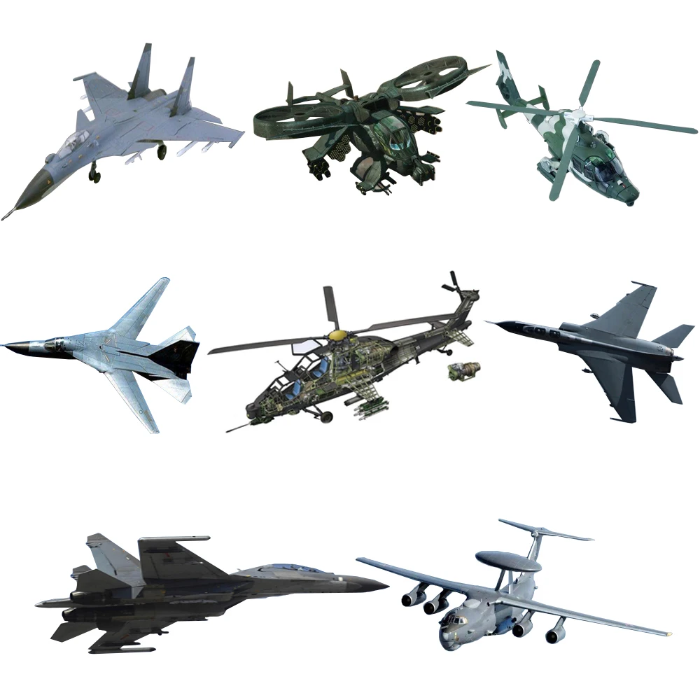 Modelo de Montagem de Aeronaves Modelo de Avião 165 Mini Jh-7 Jk-2000 Z-10 Su-33 Su-47 J-11 Z-9 Rdagunship Famosa Coleção 8 Pçs - Set 1: 3 High Quality Brinquedos e hobbies