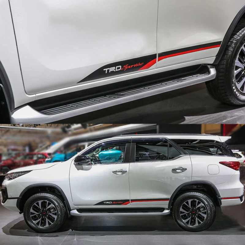 スポーツレーシングマットブラック 赤いスカート ウエストライン ストライプ ビニールステッカー トヨタ用グラフィックデカール 車のステッカー Aliexpress