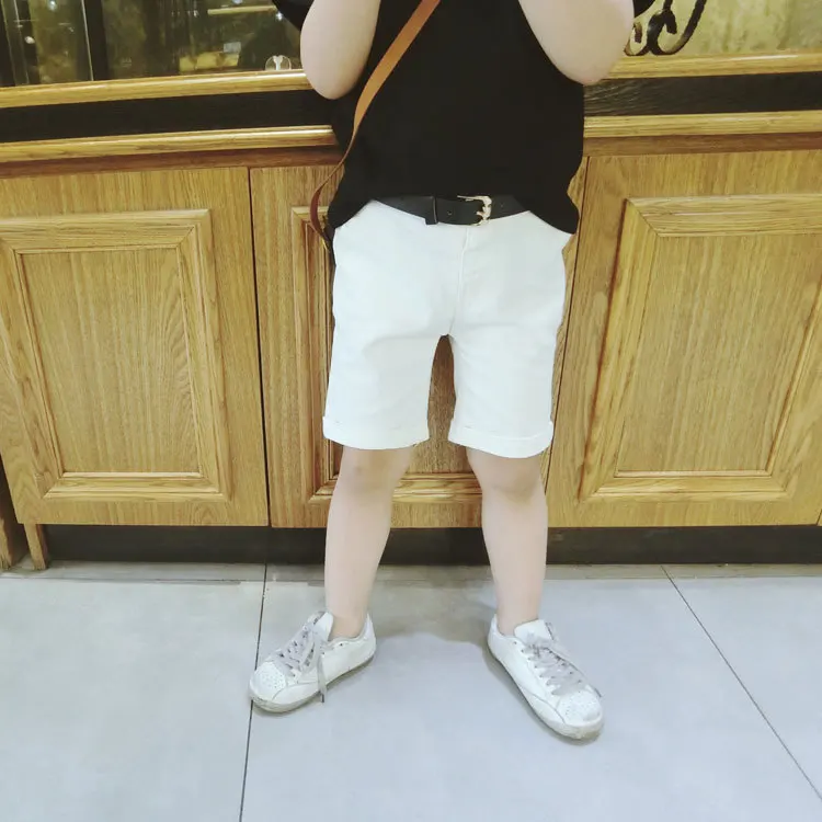 Spring Summer New Products Solid Color Versatile Children Black And White Shorts Medium-small tong zhong ku Fashion
