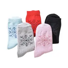 5 пар, женские зимние толстые носки ярких цветов из искусственной шерсти, теплые вязаные носки