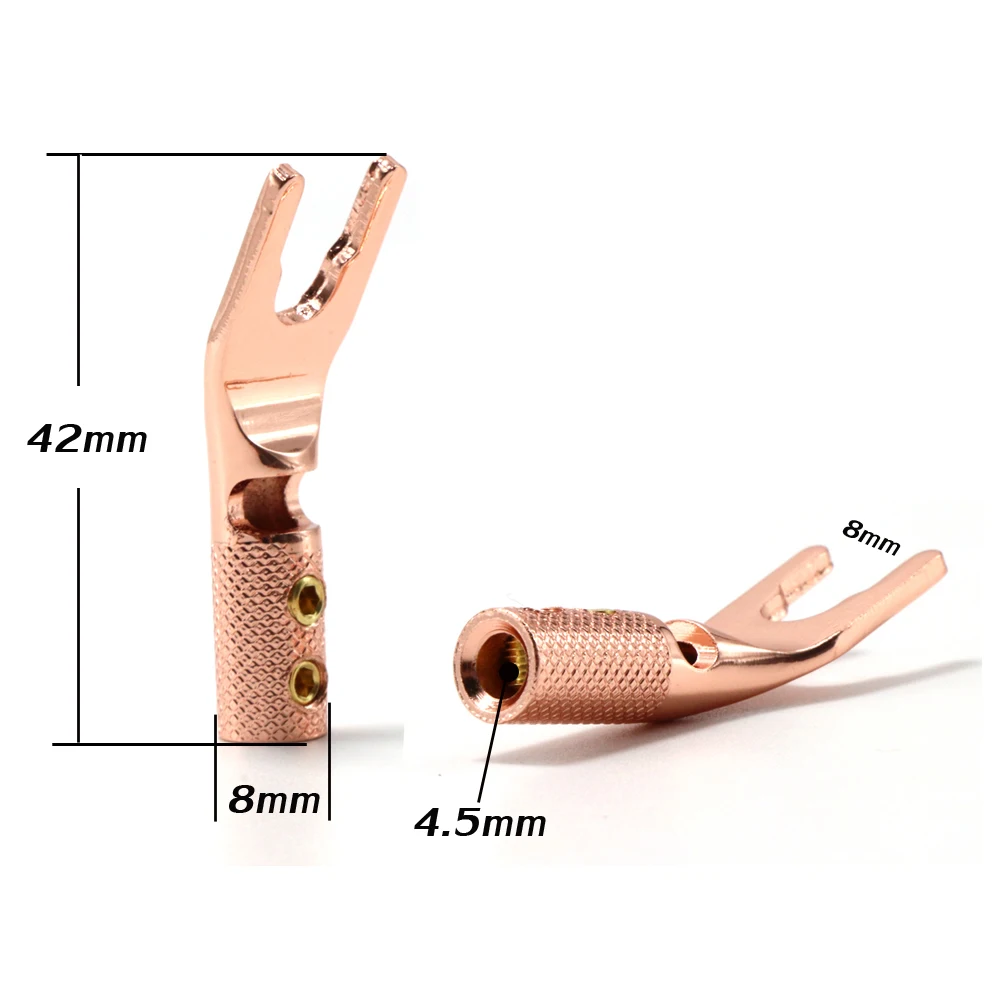 Broca de Áudio de Alto Terminais de Cobre Conectores de pá Conector de Cabo de Alto-falante de Áudio de Alta Desempenho Peças Puro Plugue Fidelidade 8 - Image 3
