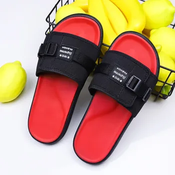 

Popular Slippers Beach Men Summer Leisure Man Shoes Black Red Men Home Slippers Comfortable Guests Slippers For Indoor Anti-Slip