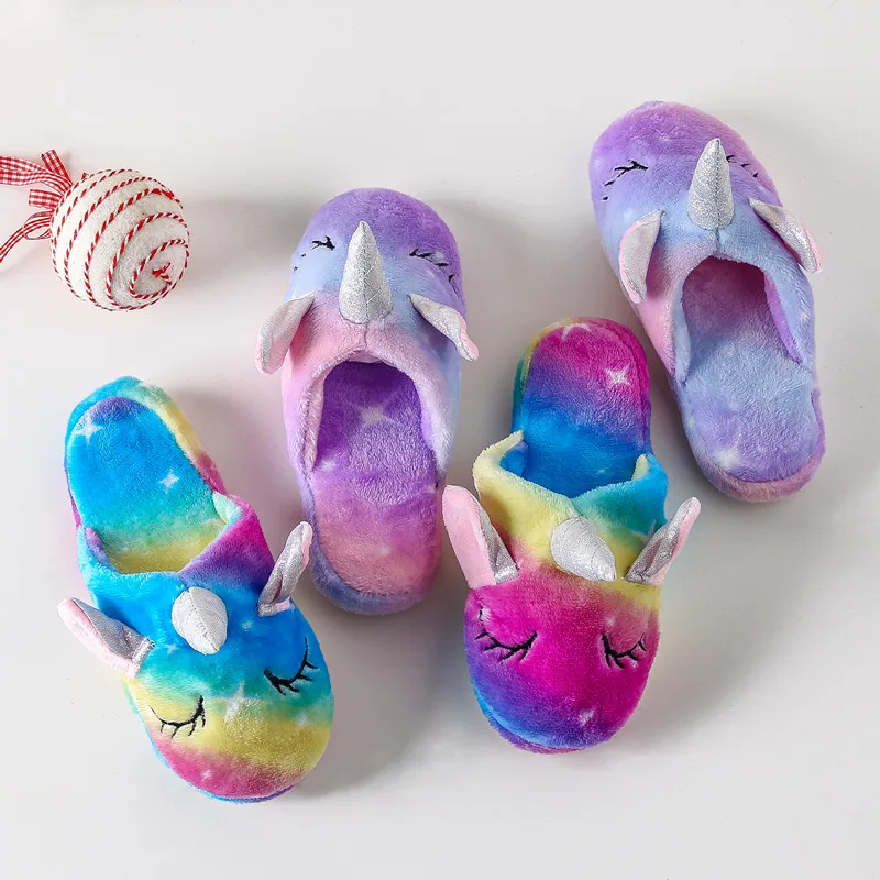 Unicorn Holographic Rainbow Soft Slippers