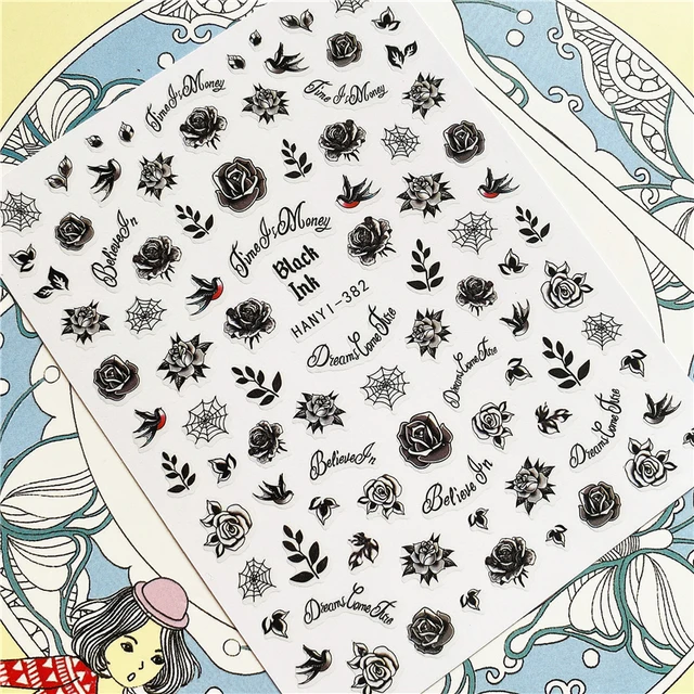 MG201011-38 WG661 Skull head snake sexy woman  3D Back glue Nail Art Stickers Decals Sliders Nail ornament decoration HANYI-382