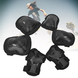 6Pcs Black Adults Upgrade Thickened Safer Comfortable Roller Skate Balance Bike Protection Gear Set Knee Pads Elbow Pads Gloves