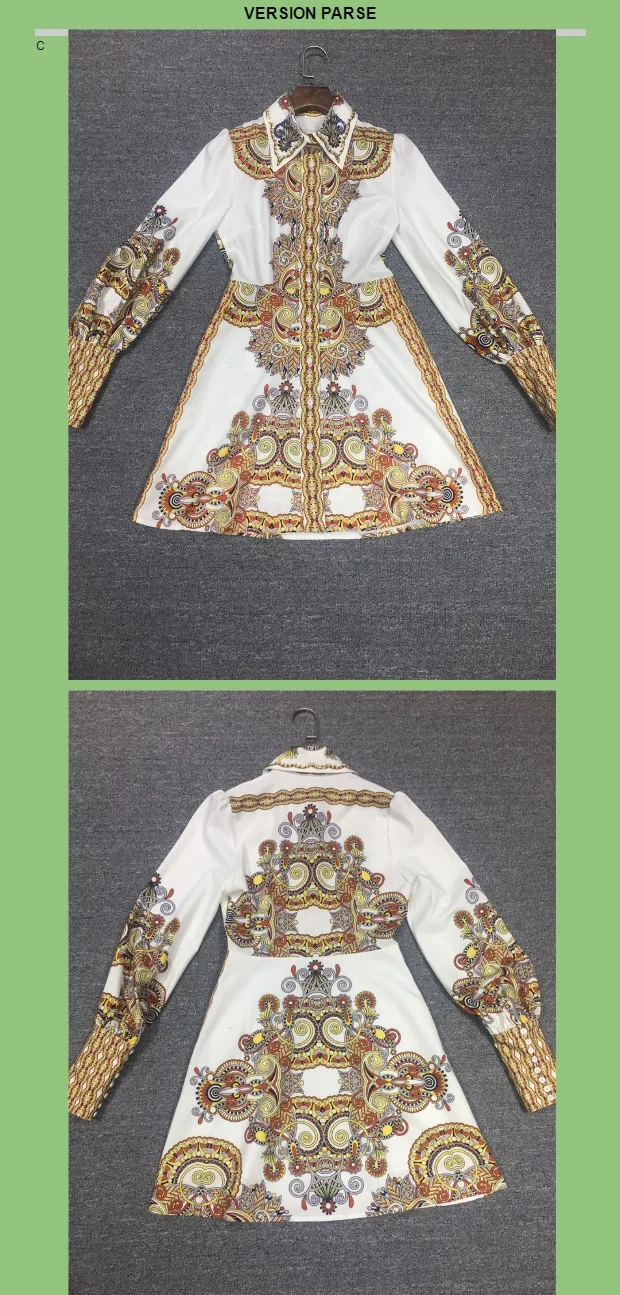 Faldas mujer moda, Осеннее модное винтажное платье, воротник с лацканами, расшитое бисером, пояс со стразами, с принтом, vestido de festa feminina, мини-платье