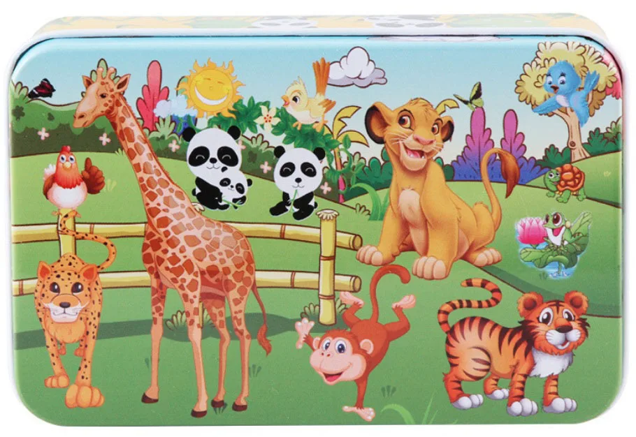 New 60 Pieces Wooden Toys Puzzle Kids Toy Cartoon Animal Wood Jigsaw Puzzles Child Early Educational Learning Toys for Children 7