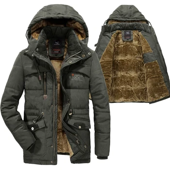 

2020 Hiking Jacket Men Winter Jacket Plus Size Thick Warm Fleece Fur Hooded Military Jacket Coat Pockets Thermal Windbreaker