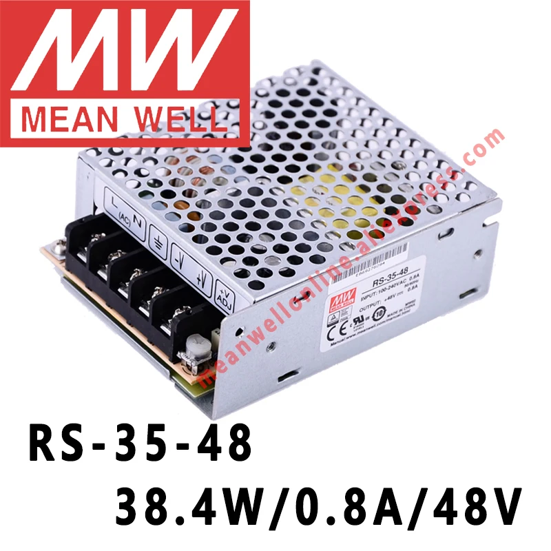 RS-35-48 Mean Well 38.4W/0.8A/48V DC Single Output Switching Power Supply meanwell online store | Обустройство дома