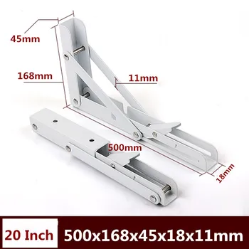 

2PCS, 200-500mm Length Triangle Folding Angle Bracket Adjustable Wall Mounted Durable Bearing Shelf Bracket DIY Home Table Bench