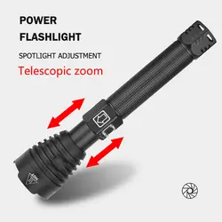Светодиодный светильник-вспышка USB Перезаряжаемый масштабируемый фонарь светильник дисплей мощности для наружного кемпинга рыбалки JDH99