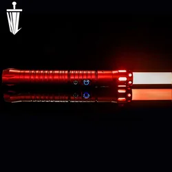 RGB Hilt Sabre De Luz Metal Duelo 11 Cor LED Mudar Volume Força 7 SoundFons FOC Blaster Espada Laser Cross Dressing Desafio