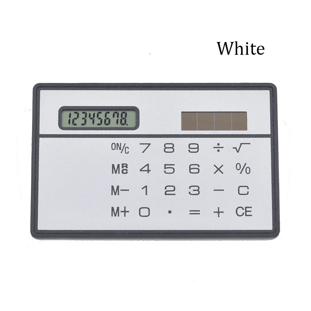 white type 2 Прозрачный калькулятор на солнечных батареях ультра-тонкий сенсорный экран Солнечный компьютер Солнечный мини калькулятор офисные принадлежности - Цвет: white type 2