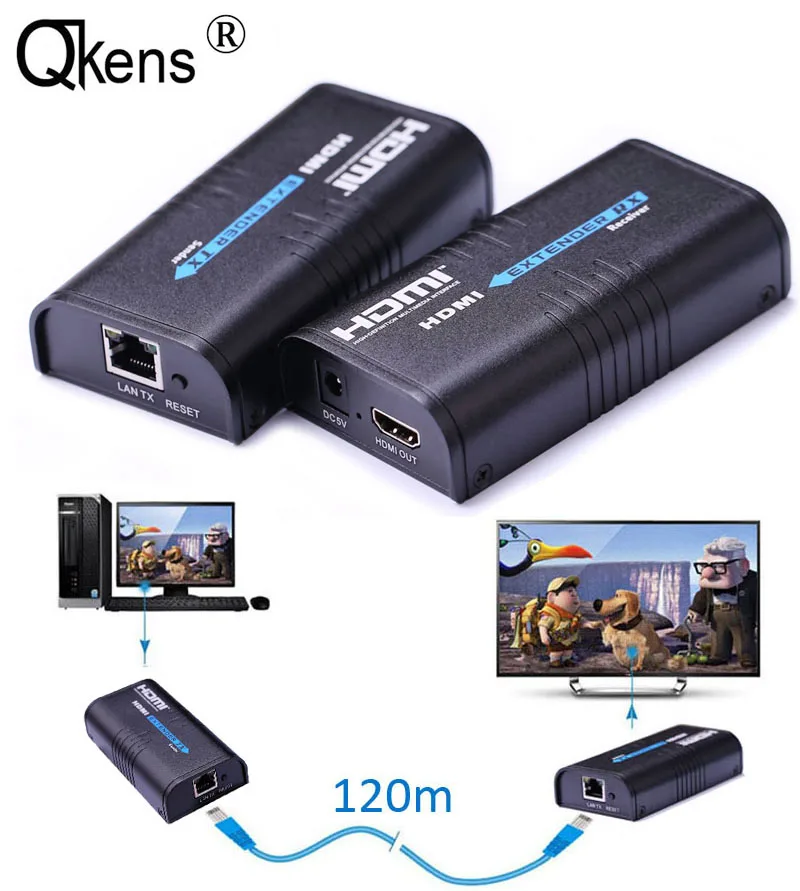 1080P HDMI Extender Sender Splitter by Ethernet Lan RJ45 Cat6 Network Cable 120M