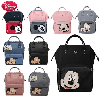 

Disney Backpack Diapers Mickey Mouse Fashion Mummy Maternity Nappy Nursing Bag Large Capacity USB Baby Bag Travel for Baby Care